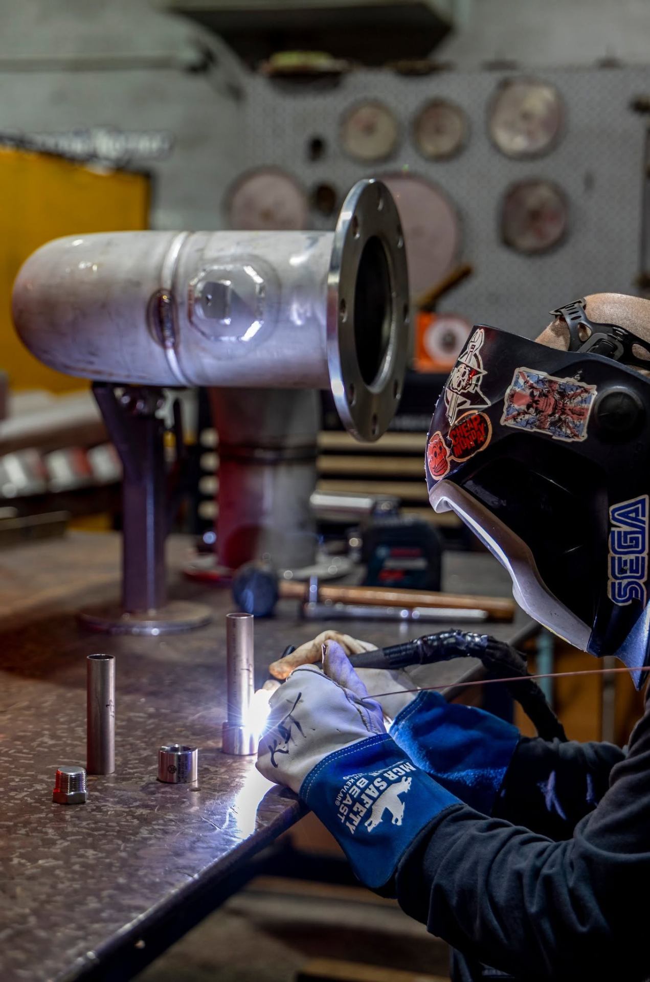 TIG welding stainless exhaust components